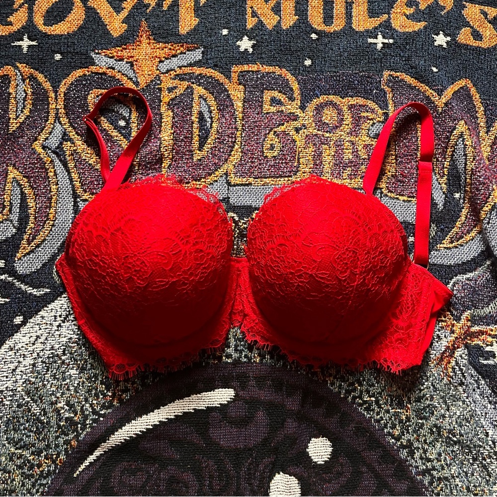Bright Red Victoria Secret Bra - 32DDD/F